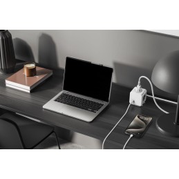 Cubenest Powercube Extended USB PD 20W, A+C, 4× zásuvka, 1,5m, bílá/šedá,  dětská pojistka, uzemnění, dok, 10A/250V
