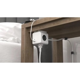 Cubenest Powercube Extended USB PD 20W, A+C, 4× zásuvka, 3m, bílá/šedá,  dětská pojistka, uzemnění, dok, 10A/250V