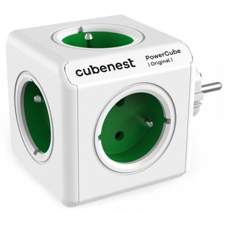 Cubenest Powercube Original,  5× zásuvka, bílá/zelená, dětská pojistka, uzemnění, max. 16A/250V~3680W/50-60Hz