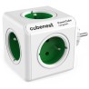 Cubenest Powercube Original, 5 gniazd, biały/zielony, blokada bezpieczeństwa dla dzieci, uziemienie, maks. 16A/250V~3680W/50-60H