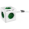 Cubenest Powercube Extended, 5× socket, 1.5 m, white/green, child lock, grounding, dock, max. 10A/250V~2500W
