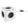 Cubenest Powercube Extended, 5× zásuvka, 1,5 m, biela/sivá, detská poistka, uzemnenie, dok, max. 10A/250V~2500W