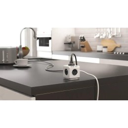 Cubenest Powercube Extended, 5× zásuvka, 1,5 m,  bílá/šedá, dětská pojistka, uzemnění, dok, max. 10A/250V~2500W
