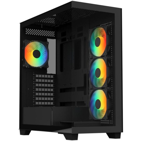 BitFenix skříň CETO / ATX / 4x 120mm FRGB fan / 2x USB 3.0 / USB-C / tvrzené sklo / černá