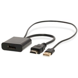 NEDIS adaptérový kabel HDMI - DisplayPort/ zástrčka HDMI - zásuvka DisplayPort/ USB napájení/ 20cm/ box/ černý