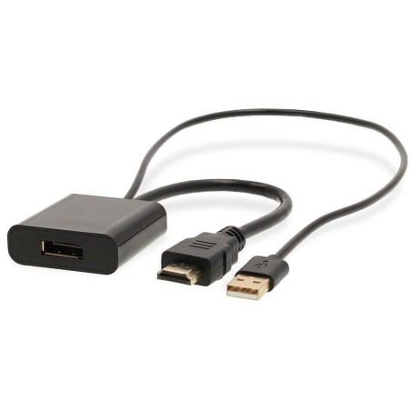 NEDIS adaptérový kabel HDMI - DisplayPort/ zástrčka HDMI - zásuvka DisplayPort/ USB napájení/ 20cm/ box/ černý