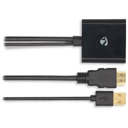 NEDIS adaptérový kabel HDMI - DisplayPort/ zástrčka HDMI - zásuvka DisplayPort/ USB napájení/ 20cm/ box/ černý
