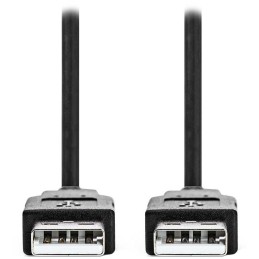 NEDIS kabel USB 2.0/ zástrčka USB-A - zástrčka USB-A/ černý/ bulk/ 3m