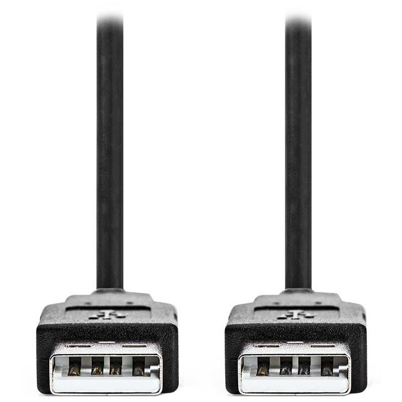 NEDIS kabel USB 2.0/ zástrčka USB-A - zástrčka USB-A/ černý/ bulk/ 3m