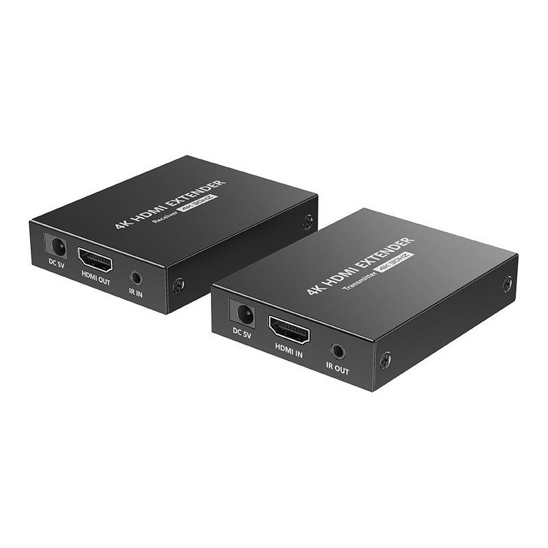 XtendLan CAT6 HDMI extender, vysílač+přijímač, 40m 4k/2k/1080p po jednom CAT6 kabelu, POC, přenos IR
