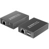 XtendLan CAT6 HDMI Extender, Sender+Empfänger, 40m 4k/2k/1080p über ein CAT6 Kabel, POC, IR und USB Übertragung (KVM)