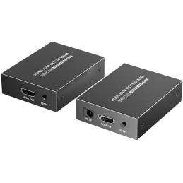 XtendLan CAT6 HDMI extender, vysílač+přijímač, 40m 4k/2k/1080p po jednom CAT6 kabelu, POC, přenos IR a USB (KVM)