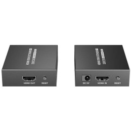 XtendLan CAT6 HDMI extender, vysílač+přijímač, 40m 4k/2k/1080p po jednom CAT6 kabelu, POC, přenos IR a USB (KVM)
