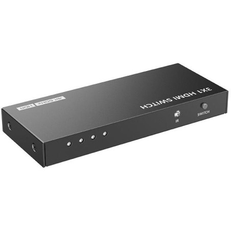XtendLan HDMI prepínac, 3 vstupy / 1 výstup, do 4k@60Hz (2160p), dálkové ovládání (IR)