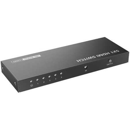 XtendLan HDMI prepínac, 5 vstupy / 1 výstup, do 4k@60Hz (2160p), dálkové ovládání (IR)