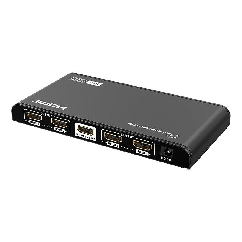 XtendLan HDMI distribucní rozbocovac, 1 vstup / 4 výstupy, 4k@60Hz