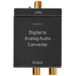NEDIS digitální audio převodník/ vstup 1x digitální RCA / 1x TosLink/ výstup 1x (2x RCA) / 1x 3,5 mm / černý
