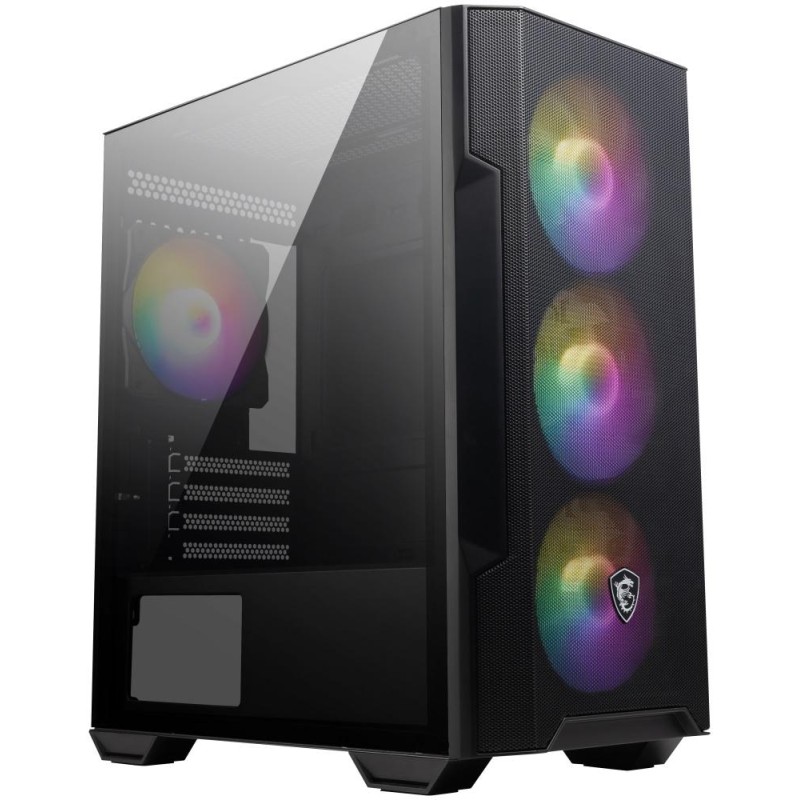 MSI skříň MAG FORGE M100R/ bez zdroje/ levé temperované sklo/ 4x 120 mm A-RGB fan/ 1x USB3.2/ černá