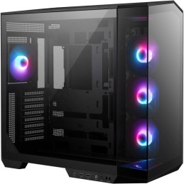 MSI skříň MAG PANO 100R PZ Black/ bez zdroje/ levé a přední sklo/ 4x 120 mm A-RGB fan/ 1x USB-C/ 1x USB3.2/ černá