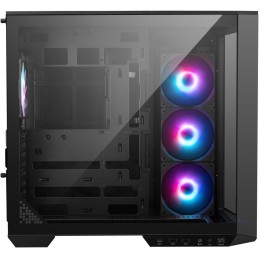 MSI skříň MAG PANO 100R PZ Black/ bez zdroje/ levé a přední sklo/ 4x 120 mm A-RGB fan/ 1x USB-C/ 1x USB3.2/ černá