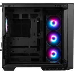 MSI skříň MAG PANO 100R PZ Black/ bez zdroje/ levé a přední sklo/ 4x 120 mm A-RGB fan/ 1x USB-C/ 1x USB3.2/ černá