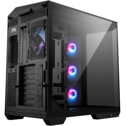 MSI skříň MAG PANO 100R PZ Black/ bez zdroje/ levé a přední sklo/ 4x 120 mm A-RGB fan/ 1x USB-C/ 1x USB3.2/ černá