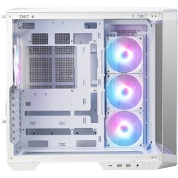 MSI skříň MAG PANO 100R PZ White/ bez zdroje/ levé a přední sklo/ 4x 120 mm A-RGB fan/ 1x USB-C/ 1x USB3.2/ bílá