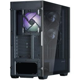 Zalman skříň Z10 DS / Middle Tower / 3x120mm fan / 2x USB 3.0 / USB-C / odnímatelný 15.6 displej / tvrzené sklo / černá
