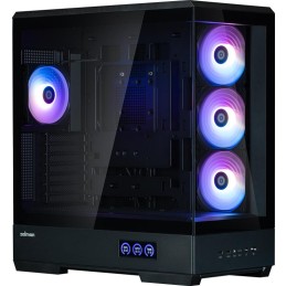 Zalman skříň P50 DS / Middle Tower / 4x120mm ARGB fan / 2x USB 3.0 / USB-C / panoramatická / černá