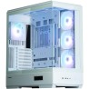 Zalman skriňa P50 DS / Middle Tower / 4x120mm ARGB fan / 2x USB 3.0 / USB-C / panoramatická / biela