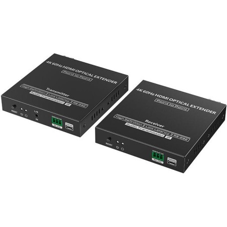 XtendLan HDMI přenos po optice, jedno vlákno, do 40km, SC konektor, 4k, s IR přenosem ovládání, pár