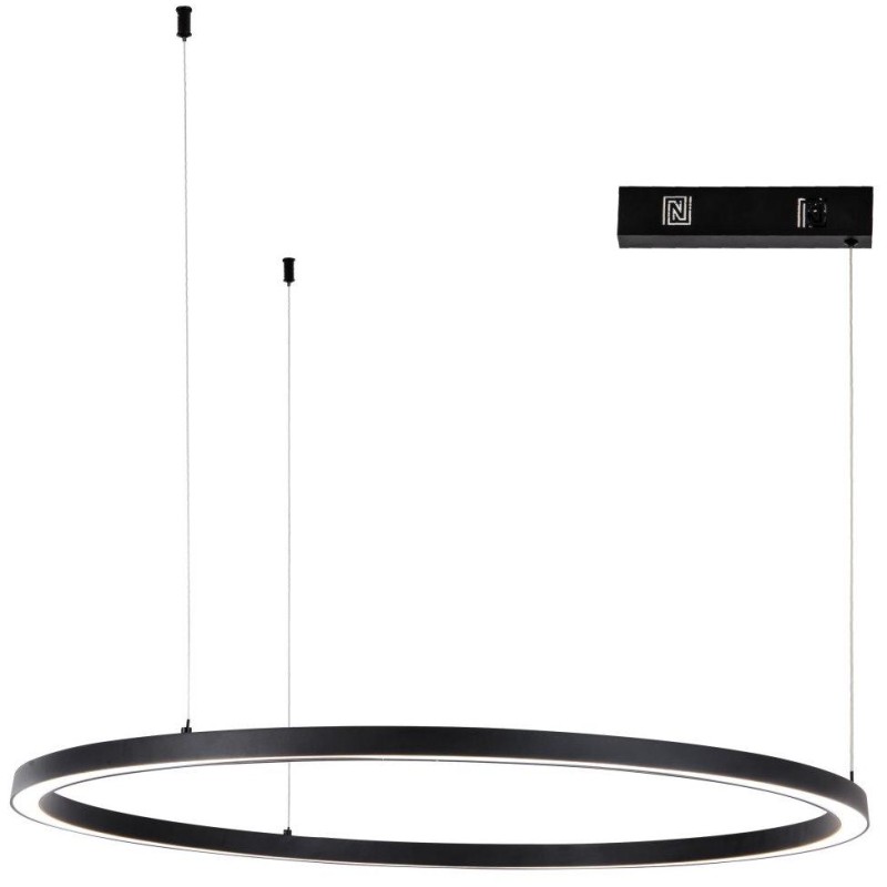 IMMAX NEO FINO NEW SMART závěsné svítidlo 1 kruh, 80cm, 60W, černé, Zigbee 3.0, TUYA