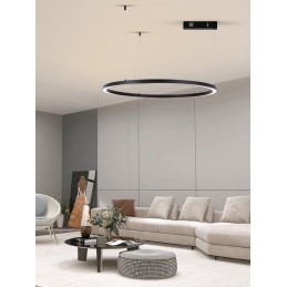 IMMAX NEO FINO NEW SMART závěsné svítidlo 1 kruh, 80cm, 60W, černé, Zigbee 3.0, TUYA