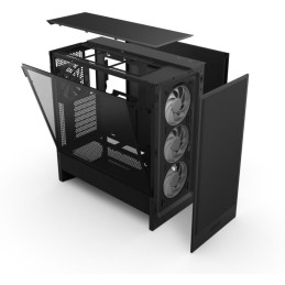NZXT skříň H5 Flow RGB edition / 1x360 mm RGB core fan / 1x120mm / USB 3.0 / USB-C 3.1 / průhledná bočnice / mesh /černá