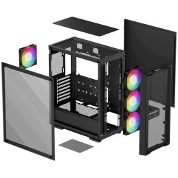 DEEPCOOL skříň CC560 MESH V2 / ATX / 4x120 mm fan ARGB / USB 3.0 / USB 2.0 / mesh panel / černá