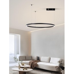 IMMAX NEO FINO NEW SMART závěsné svítidlo 1 kruh, 80cm, 60W, černé, Zigbee 3.0, TUYA
