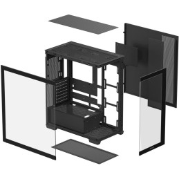 DEEPCOOL skříň CG580 / ATX / 2xUSB 3.0 / panoramatická / tvrzené sklo / černá