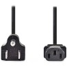 NEDIS power cable/ straight/ straight/ IEC-320-C13 connector/ US plug/ round/ black/ 2m