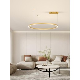 IMMAX NEO FINO NEW SMART závěsné svítidlo 1 kruh, 80cm, 60W, zlaté, Zigbee 3.0, TUYA