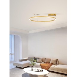 IMMAX NEO FINO NEW SMART závěsné svítidlo 1 kruh, 80cm, 60W, zlaté, Zigbee 3.0, TUYA