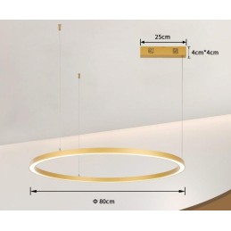 IMMAX NEO FINO NEW SMART závěsné svítidlo 1 kruh, 80cm, 60W, zlaté, Zigbee 3.0, TUYA