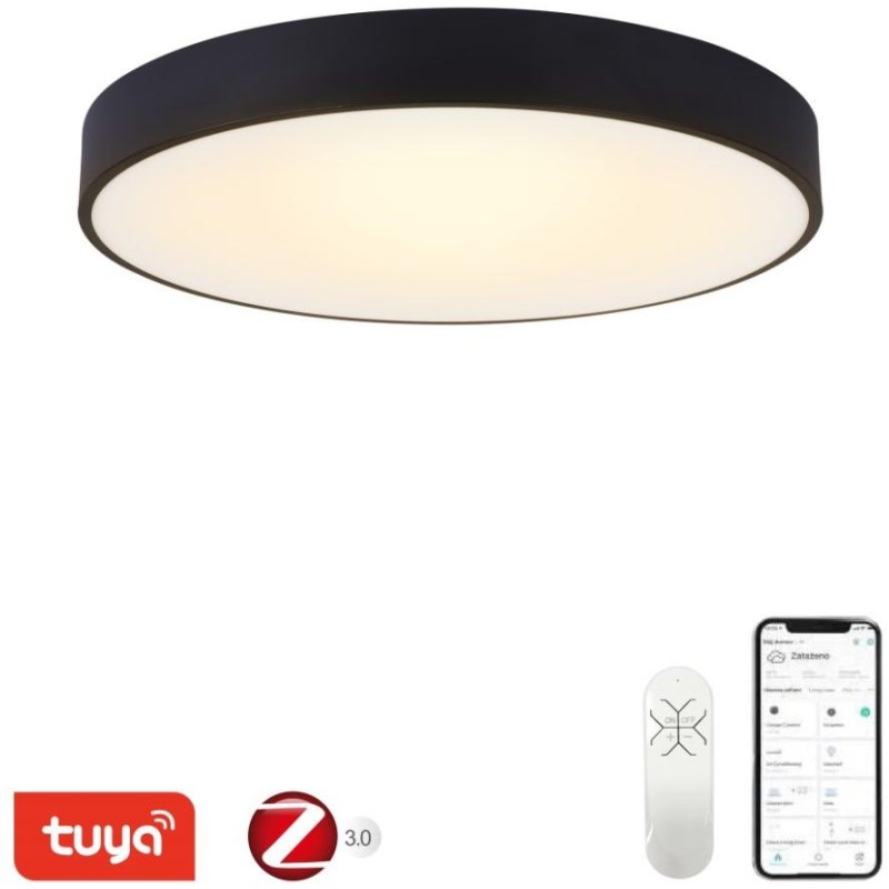 IMMAX NEO RONDATE SLIM Smart stropní svítidlo 60 x 7cm 53W černé Zigbee 3.0, TUYA