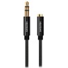 Kabel audio Swisstentextile 3,5 mm jack (męski) - 3,5 mm jack (żeński) 1,5 m czarny