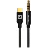 Swissten audio adaptertextile usb-c (male)/3.5 mm jack (male) 1.5m black