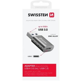 Swissten adapter usb-a(m)/usb-c(f)