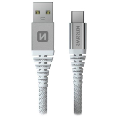 Swissten datový kabel kevlar usb / usb-c 1,5 m bílý