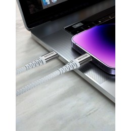 Swissten datový kabel kevlar usb / usb-c 1,5 m bílý