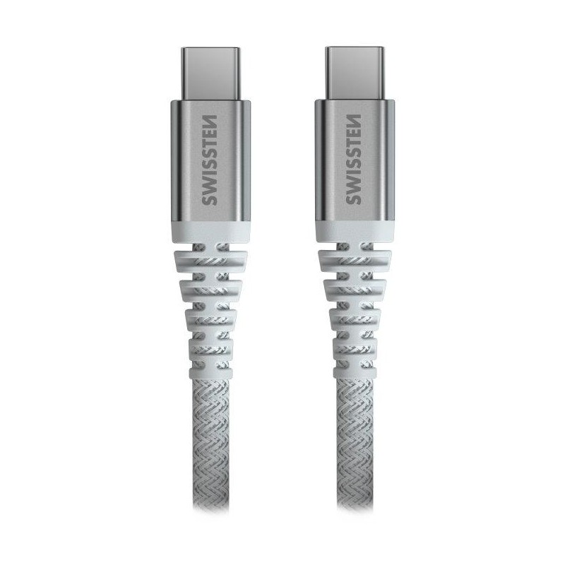 Swissten datový kabel kevlar usb-c / usb-c 1,5 m bílý