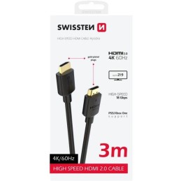 Swissten kabel hdmi na hdmi 4k 60hz 3,0 m pvc