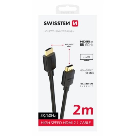 Swissten kabel hdmi na hdmi 8k 60hz 2,0 m pvc